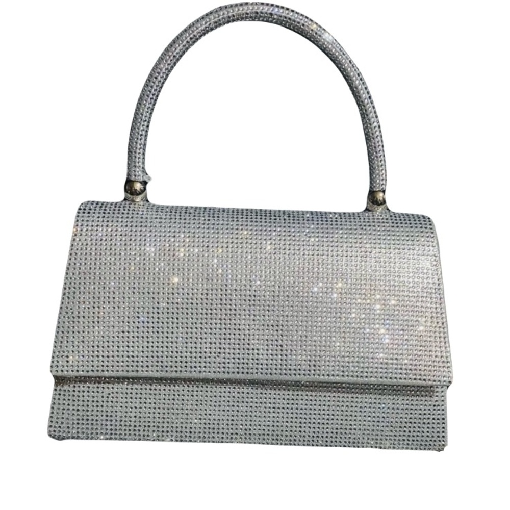 Rhinestone Covered Silver Bag Purse - Picture 13 of 15